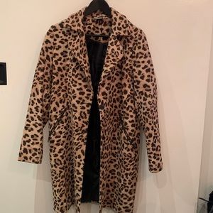 Noisy May Leopard Print Coat